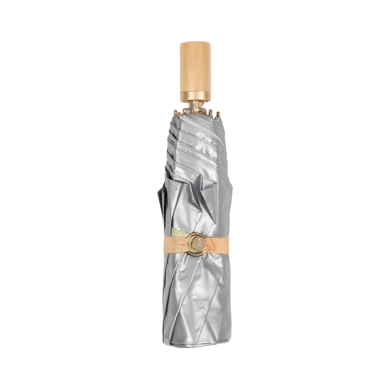 Unique2-In-1 Design,3 Fold Silver Coated Umbrella,Foldable Into Tote Bag
