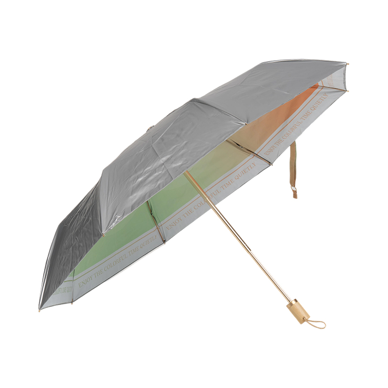 Unique2-In-1 Design,3 Fold Silver Coated Umbrella,Foldable Into Tote Bag