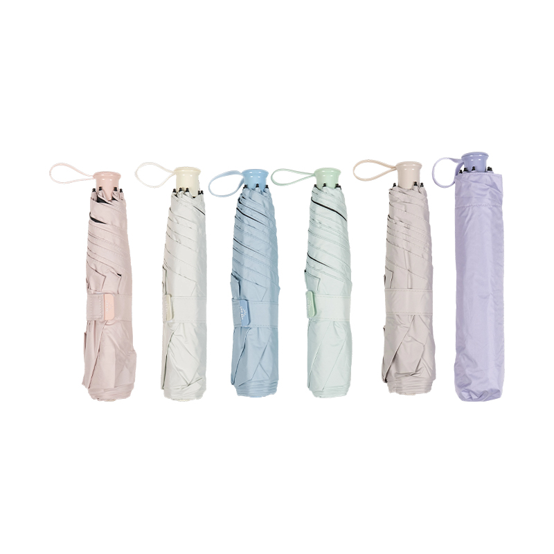 Simple Macaron Solid-Color 3 Fold Umbrella