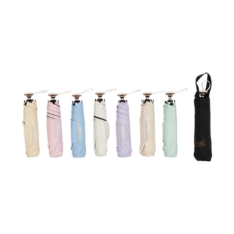 Black Glue Coated Folding Sun Umbrella