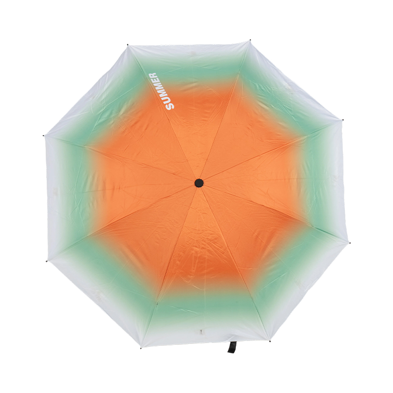 Simple Gradient-Color Black Glue Folding Umbrella