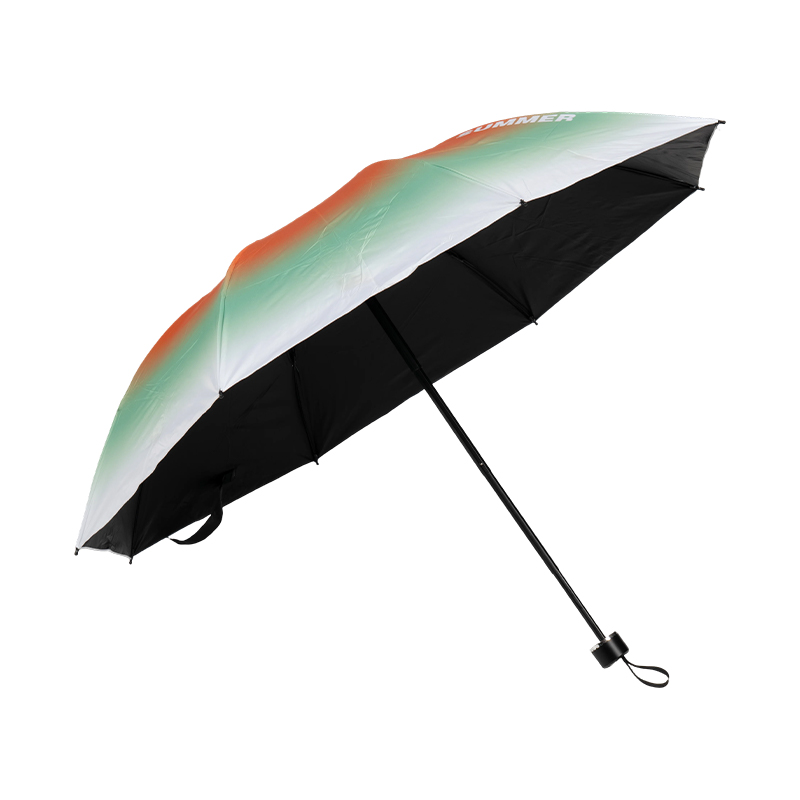 Simple Gradient-Color Black Glue Folding Umbrella