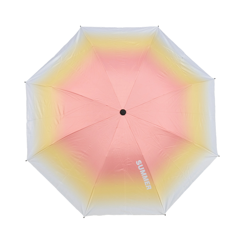 Simple Gradient-Color Black Glue Folding Umbrella