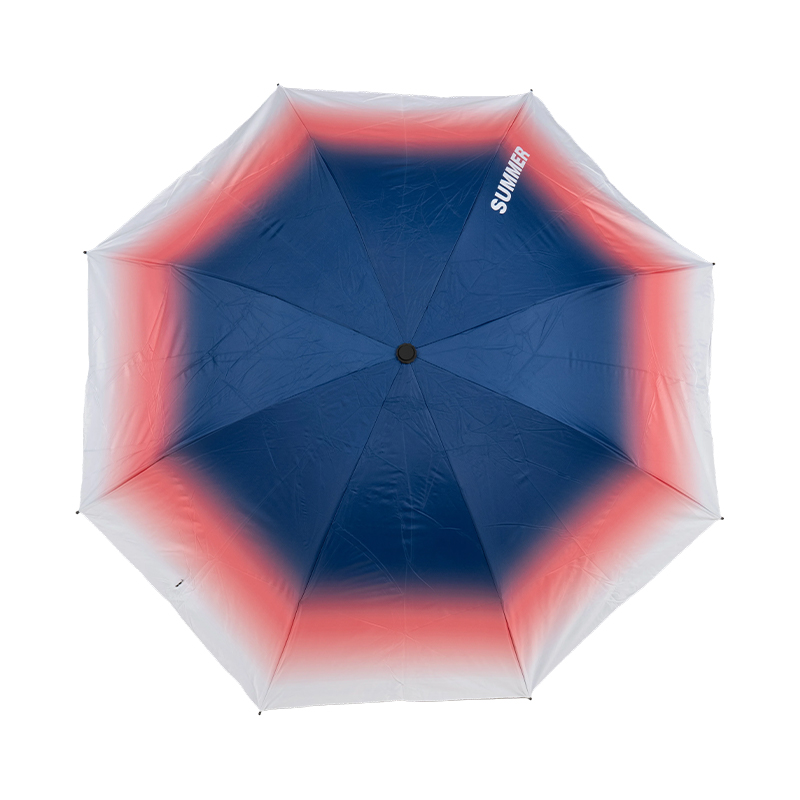 Simple Gradient-Color Black Glue Folding Umbrella