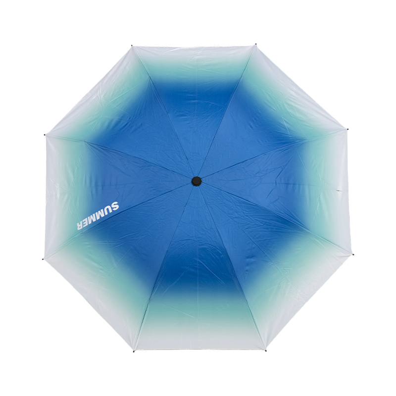 Simple Gradient-Color Black Glue Folding Umbrella