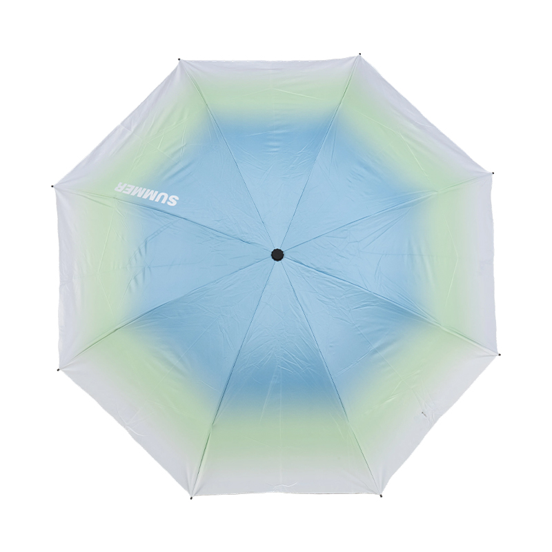 Simple Gradient-Color Black Glue Folding Umbrella