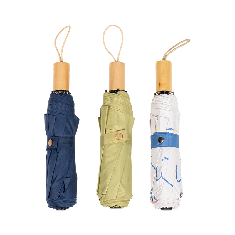Simple Fold Umbrella With Wooden Handle