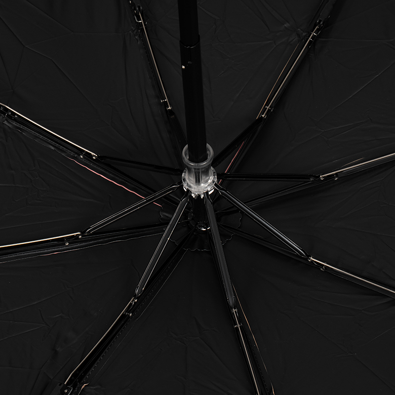 Color-Block Black Coating 3 Fold Sun Umbrella
