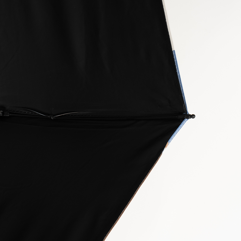 Color-Block Black Coating 3 Fold Sun Umbrella