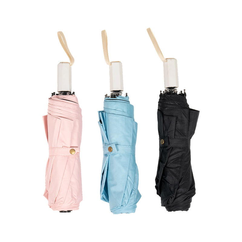 Japanese-Style Solid Color 3 Fold Umbrella