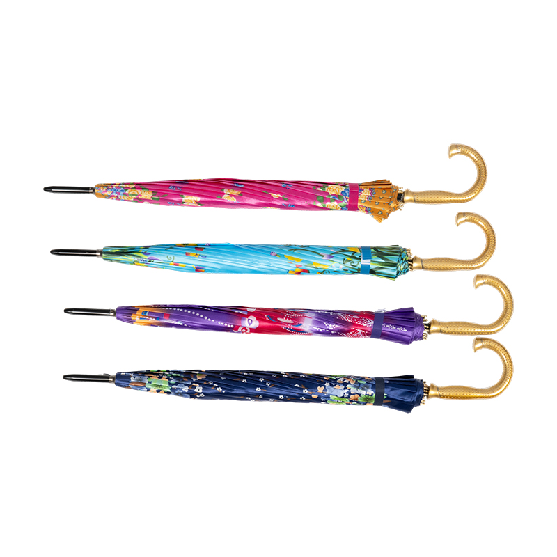 16 Ribs Satin Fabric Straight Umbrella