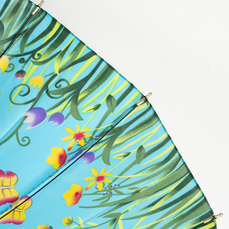 16 Ribs Satin Fabric Straight Umbrella