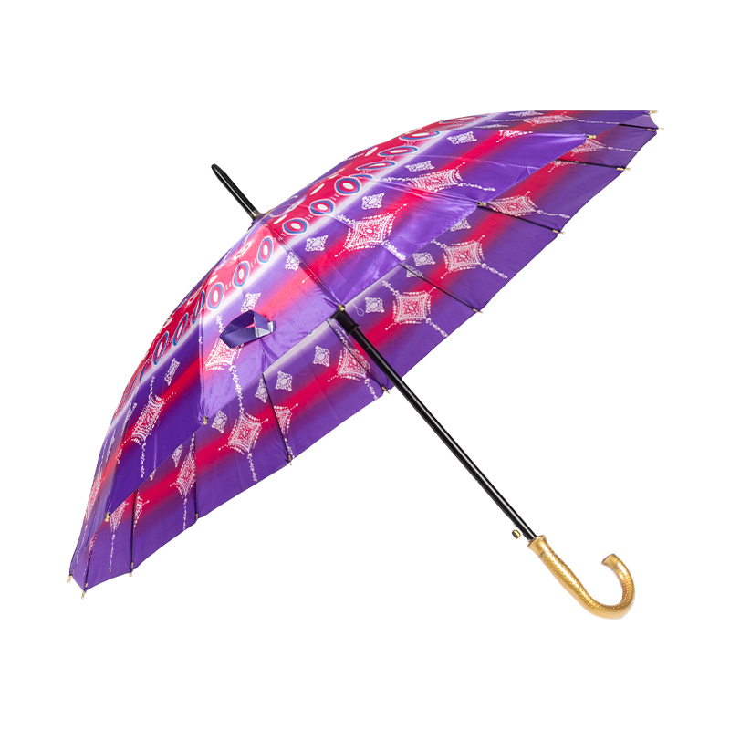 16 Ribs Satin Fabric Straight Umbrella