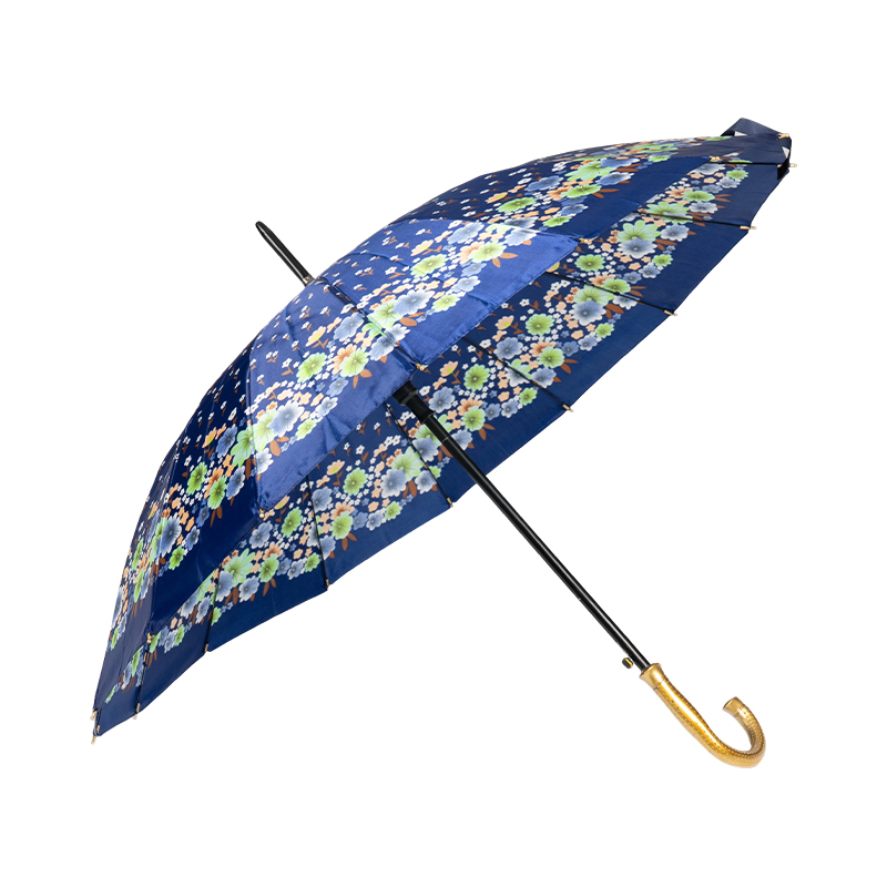16 Ribs Satin Fabric Straight Umbrella