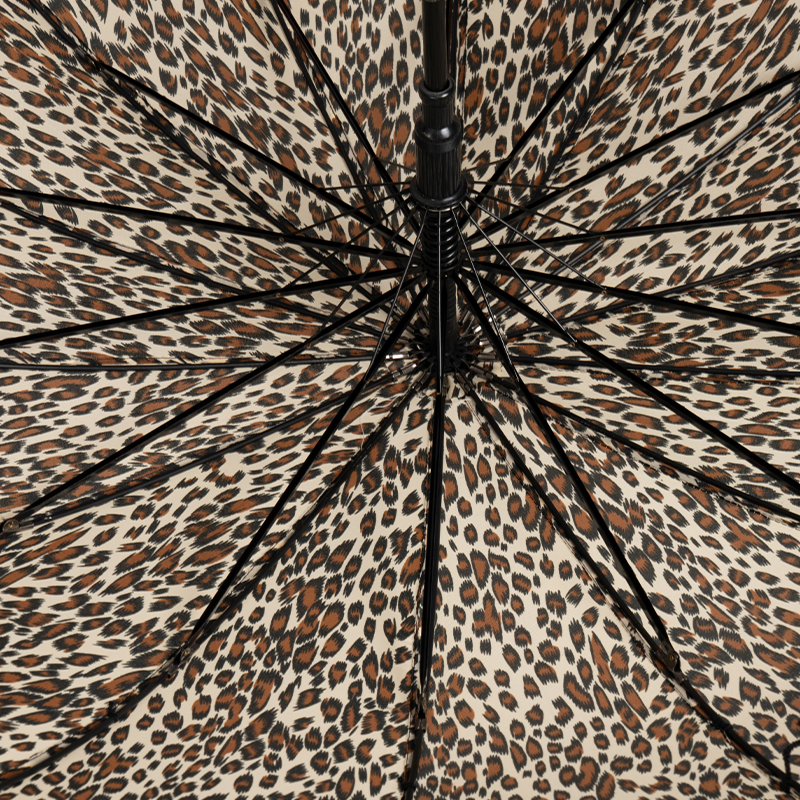 Leopard Print Gift Umbrella With Rainbow Trim