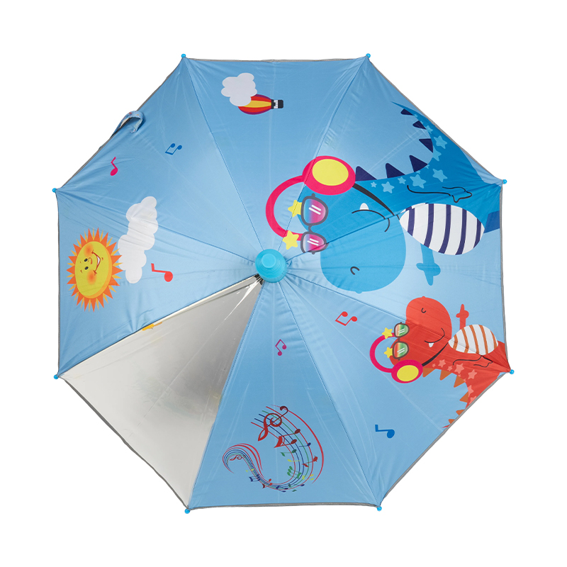 Kids straight umbrella with black coating&clear window