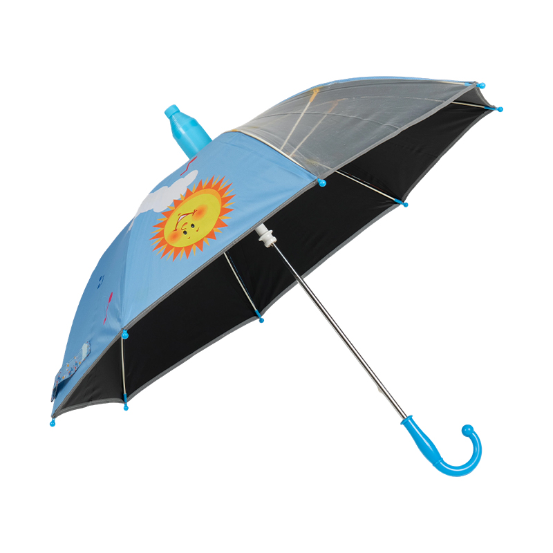 Kids straight umbrella with black coating&clear window