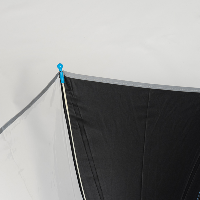 Kids straight umbrella with black coating&clear window