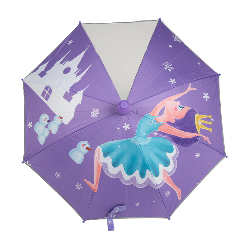 Kids straight umbrella with black coating&clear window