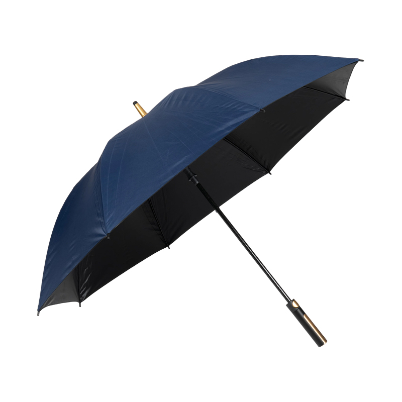 UV‑Protective Golf Umbrella With Solid Outer Canopy And Black Glue Lining