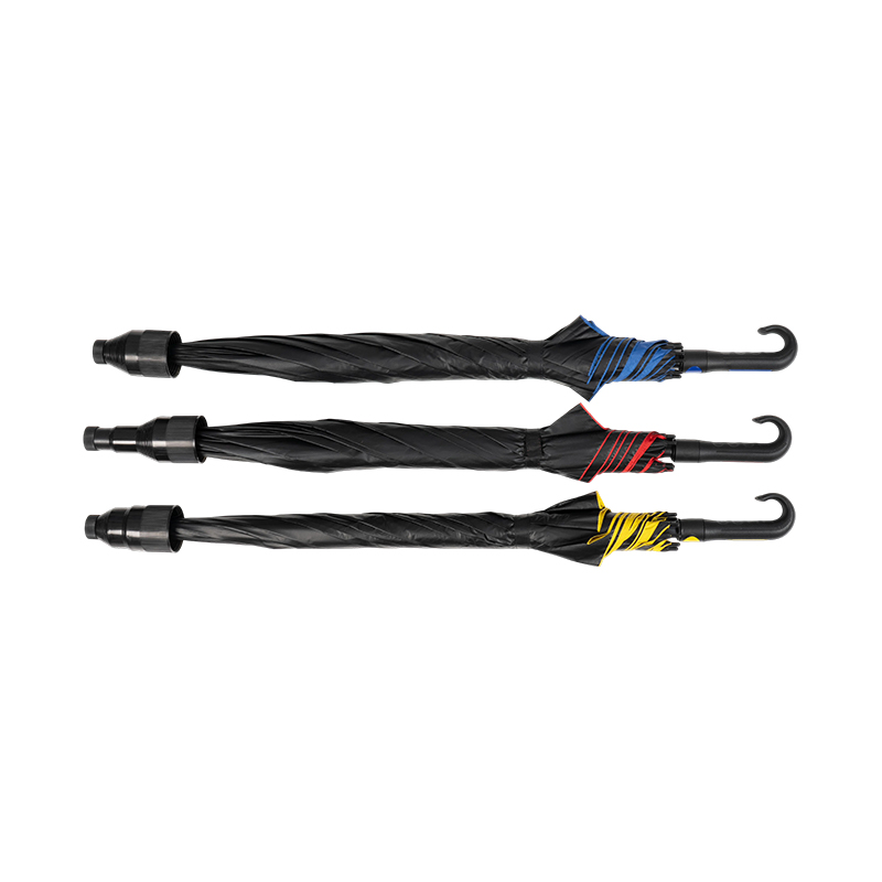 Black Outside Red Inside Classic Curved Handle Golf Umbrella