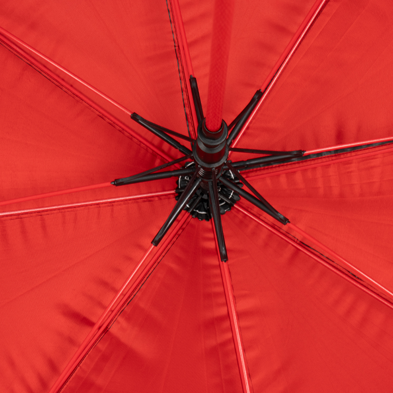 Black Outside Red Inside Classic Curved Handle Golf Umbrella