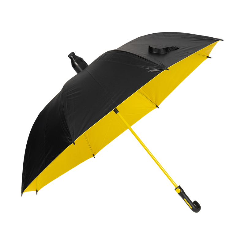 Black Outside Red Inside Classic Curved Handle Golf Umbrella