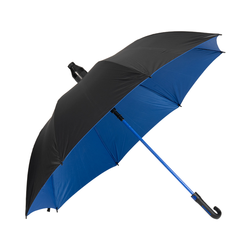 Black Outside Red Inside Classic Curved Handle Golf Umbrella