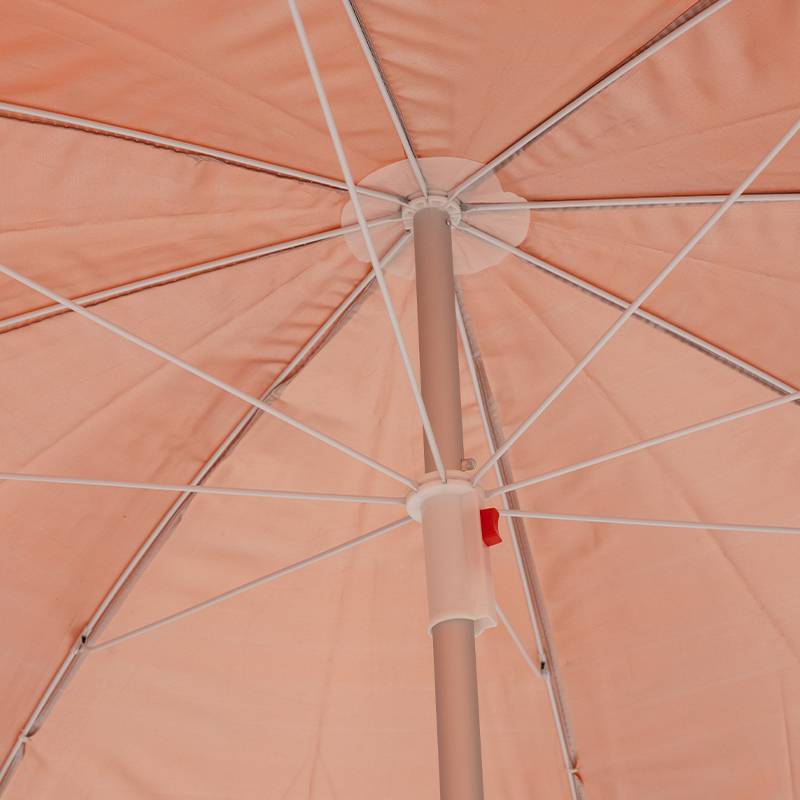 Orange Outdoor Aluminum-Pole Beach Umbrella