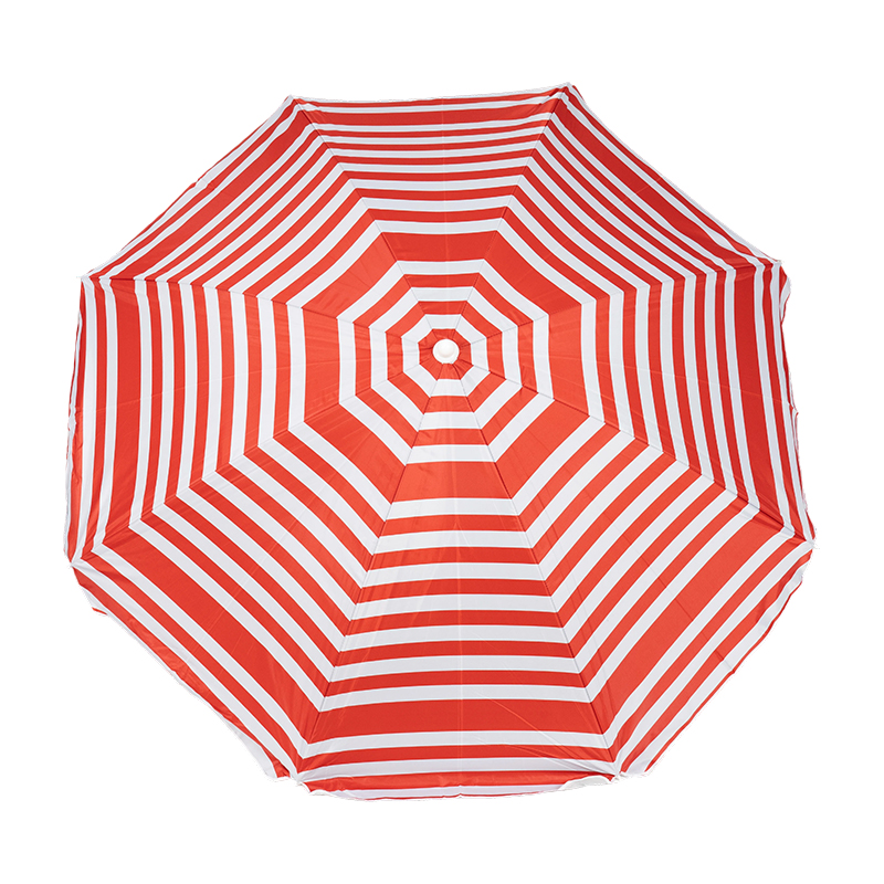 Classic Red-And-White Striped Beach Umbrella