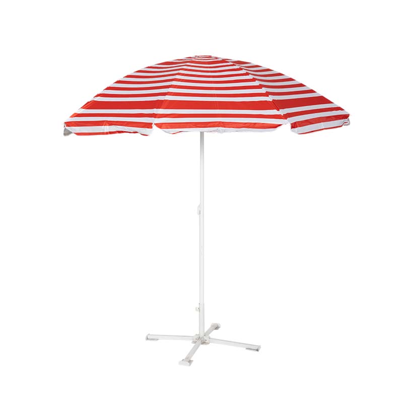 Classic Red-And-White Striped Beach Umbrella