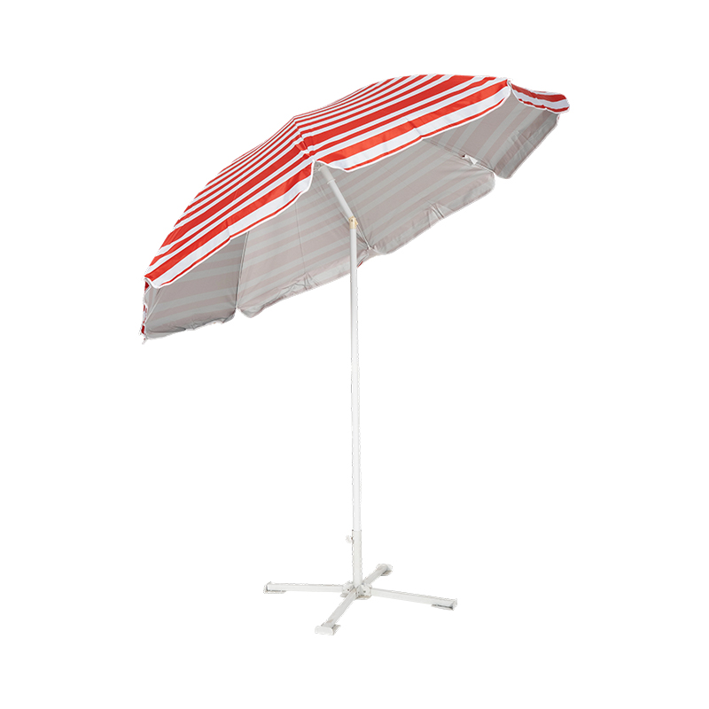 Classic Red-And-White Striped Beach Umbrella