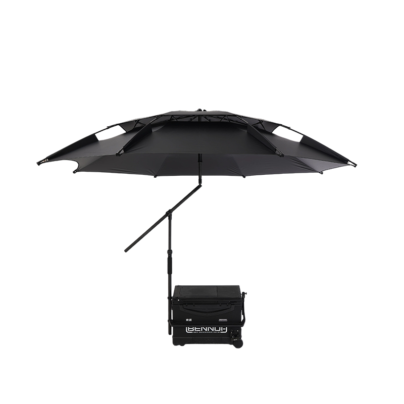 Carbon-Pole Articulated-Arm Rotating Clamp-Mount Fishing Umbrella