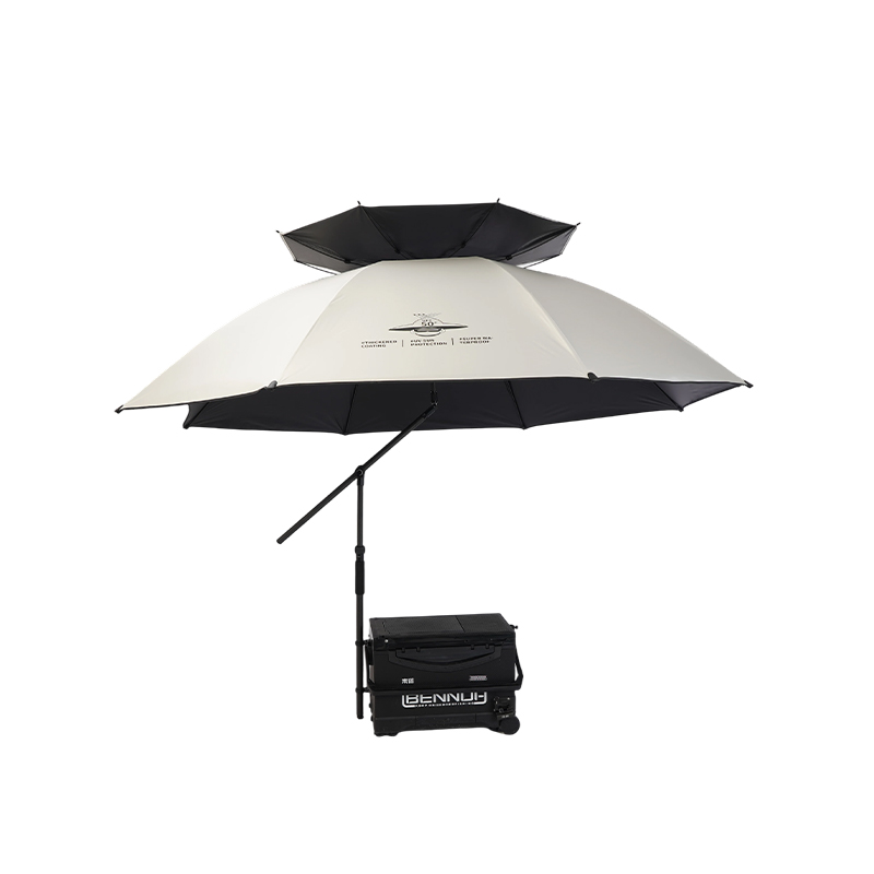 Articulated-Arm Rotating 8-Rib Double-Layer Fishing Umbrella