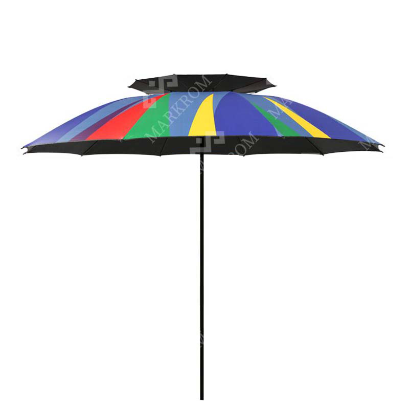 Double-Layer Windproof Rainbow Fishing Umbrella